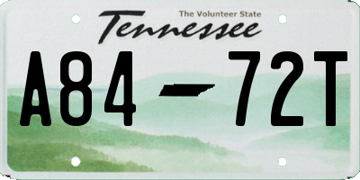 TN license plate A8472T