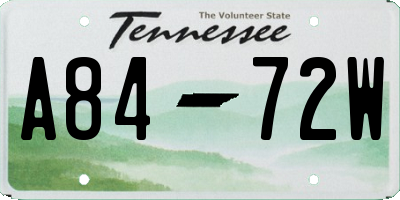TN license plate A8472W