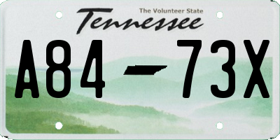 TN license plate A8473X