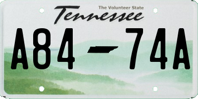 TN license plate A8474A