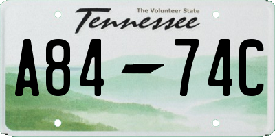 TN license plate A8474C