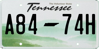 TN license plate A8474H