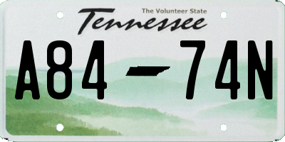 TN license plate A8474N