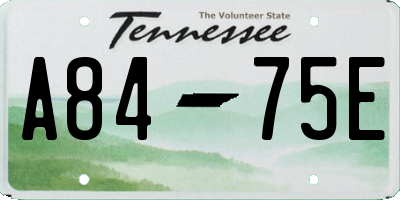TN license plate A8475E