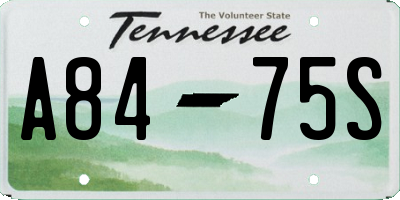 TN license plate A8475S