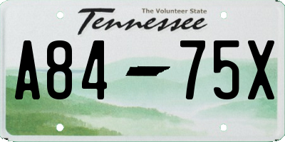 TN license plate A8475X