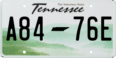 TN license plate A8476E