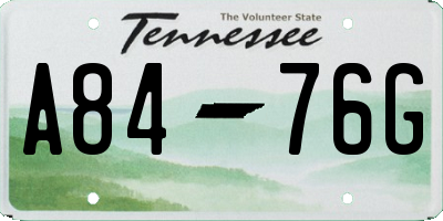 TN license plate A8476G