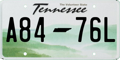 TN license plate A8476L