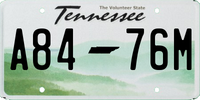 TN license plate A8476M