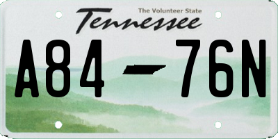 TN license plate A8476N