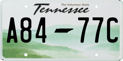 TN license plate A8477C