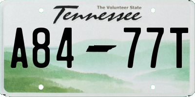 TN license plate A8477T