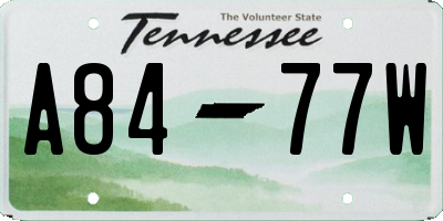 TN license plate A8477W