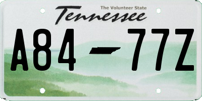 TN license plate A8477Z