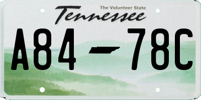 TN license plate A8478C