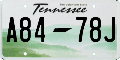 TN license plate A8478J