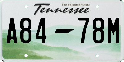TN license plate A8478M