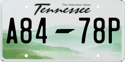 TN license plate A8478P