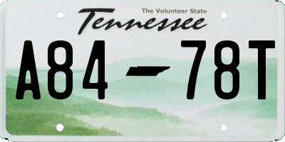 TN license plate A8478T