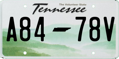 TN license plate A8478V