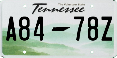 TN license plate A8478Z