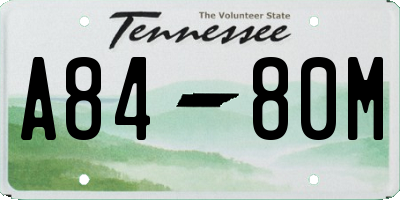 TN license plate A8480M
