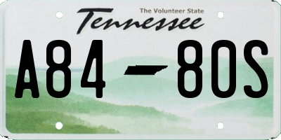 TN license plate A8480S