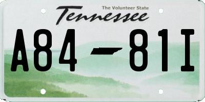 TN license plate A8481I