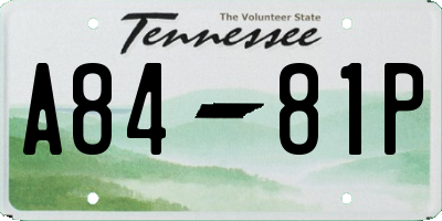 TN license plate A8481P