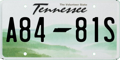 TN license plate A8481S