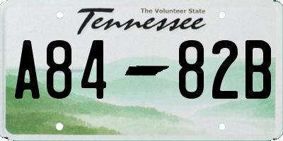 TN license plate A8482B