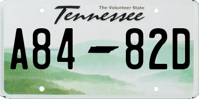 TN license plate A8482D