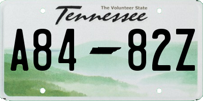 TN license plate A8482Z