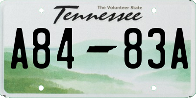 TN license plate A8483A