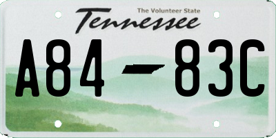 TN license plate A8483C