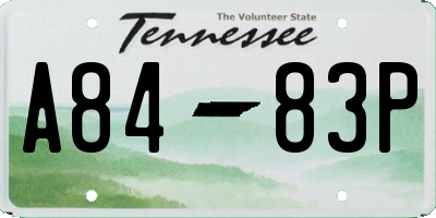 TN license plate A8483P