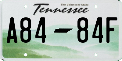 TN license plate A8484F