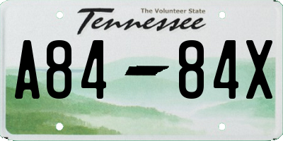 TN license plate A8484X