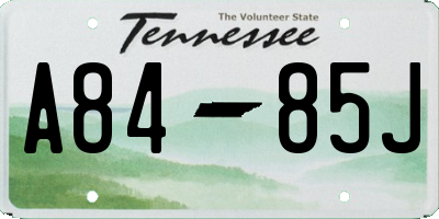 TN license plate A8485J