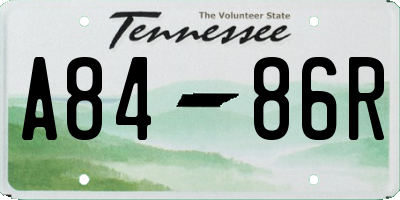 TN license plate A8486R
