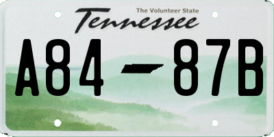 TN license plate A8487B