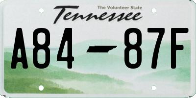 TN license plate A8487F