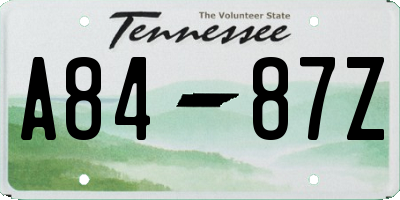 TN license plate A8487Z