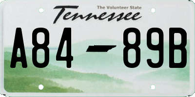 TN license plate A8489B