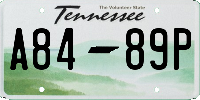 TN license plate A8489P