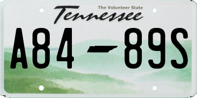TN license plate A8489S