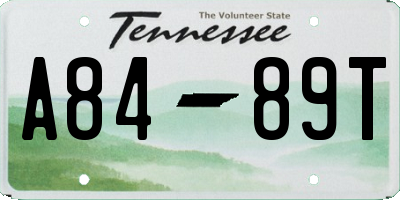 TN license plate A8489T