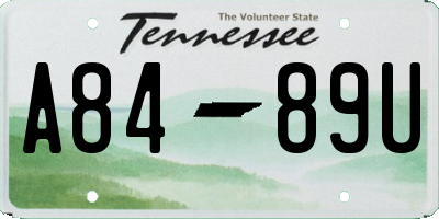 TN license plate A8489U
