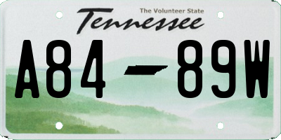 TN license plate A8489W